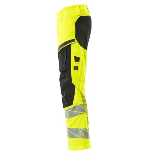 Mascot Accelerate 19479 Trousers with Kneepad Pockets Hi-Vis Yellow Black