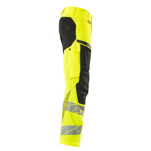 Mascot Accelerate 19479 Trousers with Kneepad Pockets Hi-Vis Yellow Black