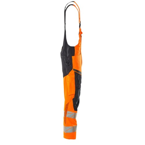 Mascot Accelerate 19569 Bib & Brace With Kneepad Pockets Hi-Vis Orange Dark Navy