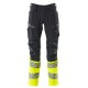 Mascot Accelerate 19879 Trousers With Kneepad Pockets Dark Navy Hi-Vis Yellow