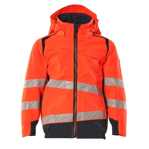 Mascot Accelerate 19901 Shell Jacket For Children Hi-Vis Red Dark Navy