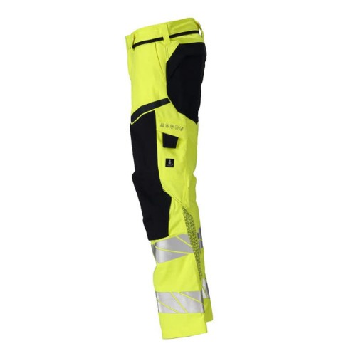 Mascot Accelerate 21379 Flame Retardant Trousers Hi-Vis Yellow / Dark Navy