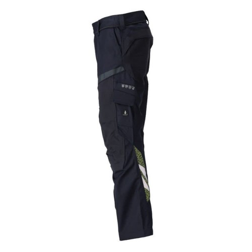 Mascot Accelerate 21579 Flame Retardant Trousers Dark Navy / Hi-Vis Yellow