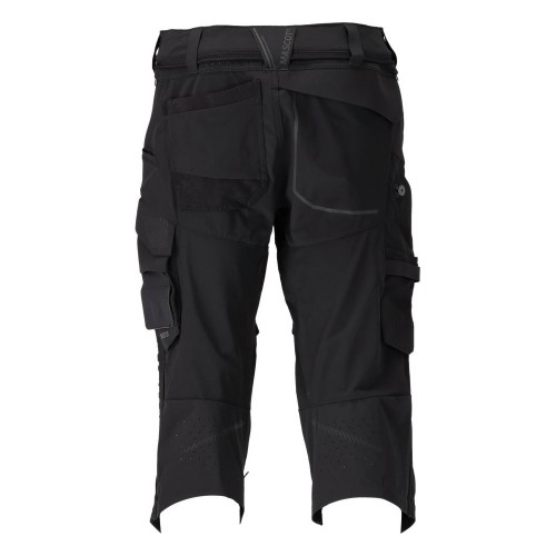 Mascot Customized 22249 3/4 Length Trousers With Kneepad Pockets Black