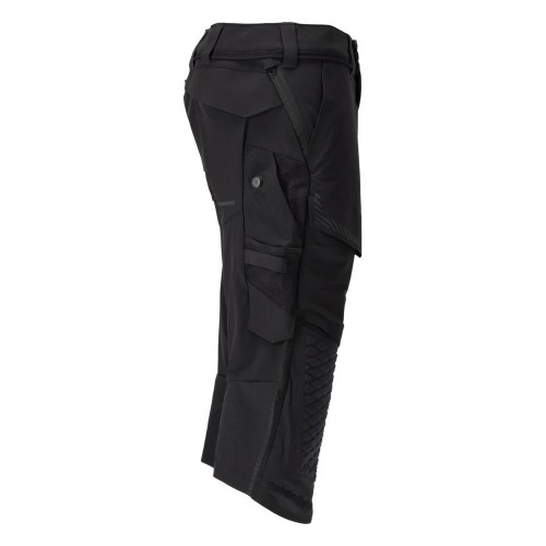 Mascot Customized 22249 3/4 Length Trousers With Kneepad Pockets Black