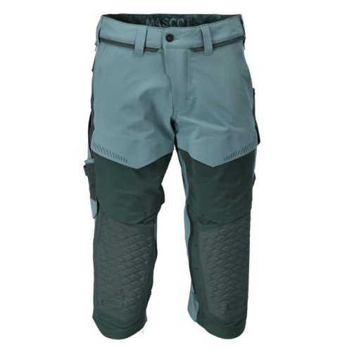 Mascot Customized 22249 3/4 Length Trousers With Kneepad Pockets Light Green