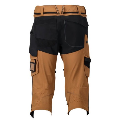 Mascot Customized 22249 3/4 Length Trousers With Kneepad Pockets Brown