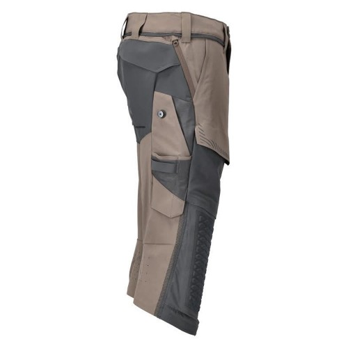 Mascot Customized 22249 3/4 Length Trousers With Kneepad Pockets Sand Grey