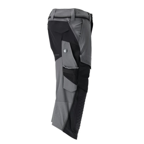 Mascot Customized 22249 3/4 Length Trousers With Kneepad Pockets Grey Black