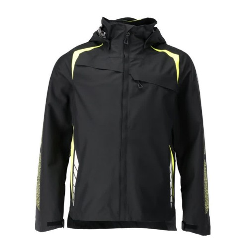 Mascot Accelerate 23001 Waterproof Outer Shell Jacket Black / Hi-Vis Yellow