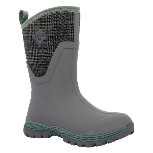 Muck Arctic Sport II Mid Wellingtons Grey/Plaid