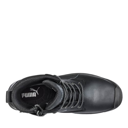 Puma Conquest 630730 Black Waterproof Safety Boots Side Zip