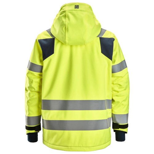 Snickers 1162 ProtecWork Waterproof Class 3 Hi-Vis Yellow Insulated Hooded Jacket