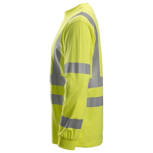 Snickers 2461 ProtecWork Class 3 Hi-Vis Yellow Long Sleeved T-Shirt 