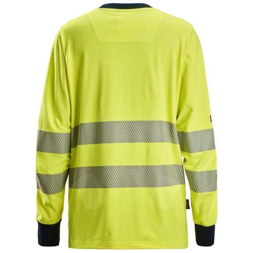 Snickers 2476 ProtecWork Women's Class 3/2 Hi-Vis Yellow Long Sleeved T-Shirt