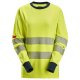 Snickers 2476 ProtecWork Women's Class 3/2 Hi-Vis Yellow Long Sleeved T-Shirt