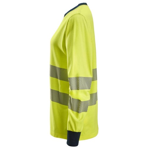 Snickers 2476 ProtecWork Women's Class 3/2 Hi-Vis Yellow Long Sleeved T-Shirt