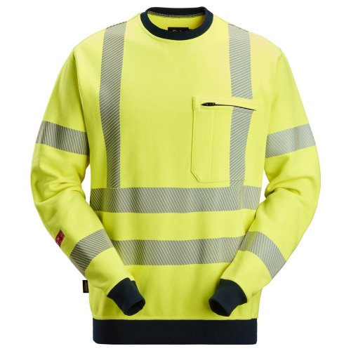 Snickers 2863 ProtecWork Class 3 Hi-Vis Yellow / Navy Sweatshirt