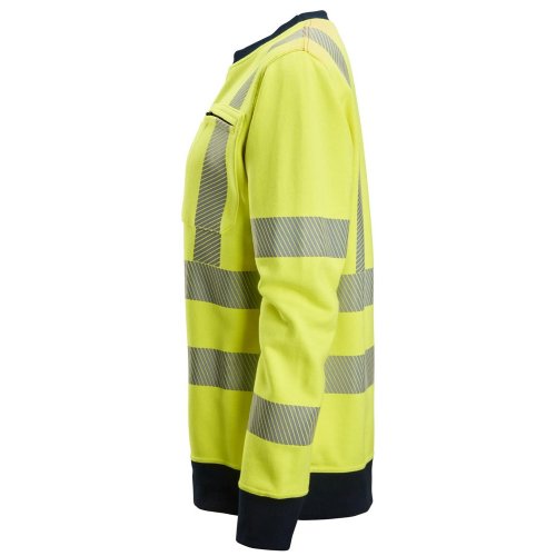 Snickers 2876 ProtecWork Class 3/2 Hi-Vis Yellow / Navy Women's Sweatshirt