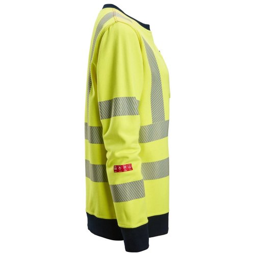 Snickers 2876 ProtecWork Class 3/2 Hi-Vis Yellow / Navy Women's Sweatshirt