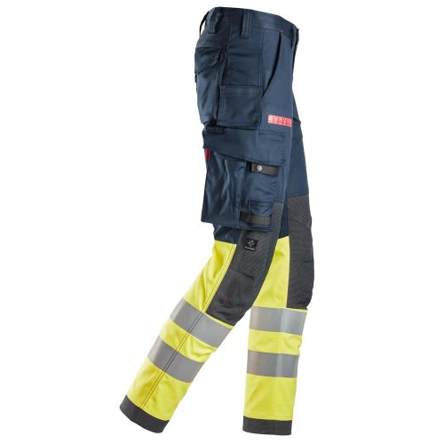 Snickers 6374 ProtecWork Stretch Hi-Vis Trousers Class 1