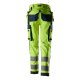 Snickers 6768 ProtecWork Women's Class 2 Hi-Vis Yellow / Navy Stretch Trousers Holster Pockets
