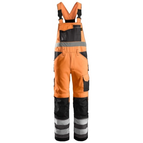 Snickers 0113 Hi-Vis Bib & Brace Trousers Class 2