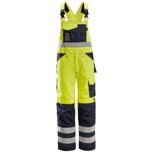 Snickers 0113 Hi-Vis Bib & Brace Trousers Class 2