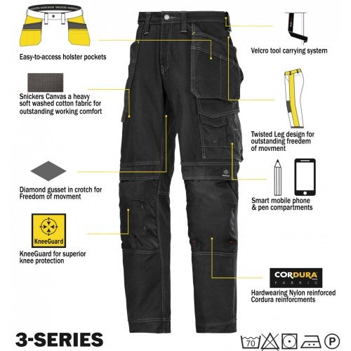 Snickers 2 x 3215 Kit Inc A PTD Belt Comfort Cotton Workwear Trousers