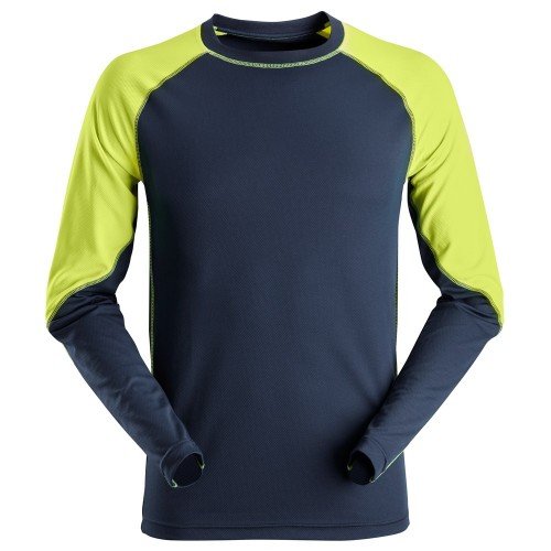Snickers 2405 AllroundWork Neon Long Sleeve T-Shirt