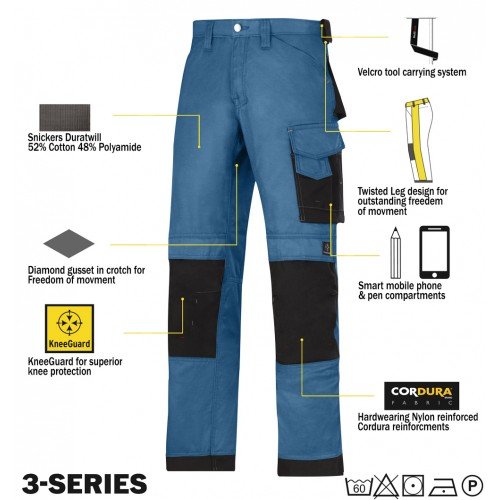 2 x Snickers 3312 3-Series Trousers, 3312 x 2 Plus A Belt