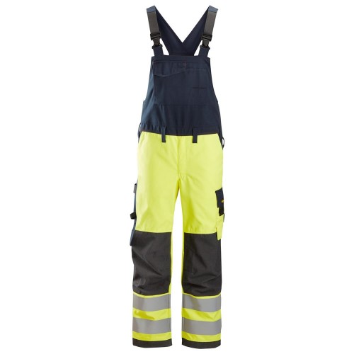 Snickers 6060 ProtecWork Hi-Vis Bib & Brace Trousers Class 2