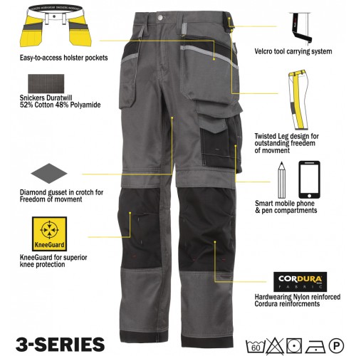 Snickers 3212 Trousers Plus Snickers 9110 Kneepads & PTD Belt