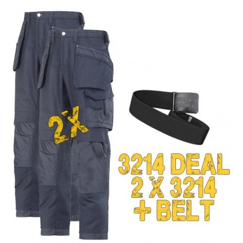 Snickers Workwear 3214 Deal 1 2 x 3214 Trousers Plus A Belt