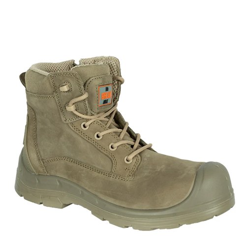 Unbreakable Desert Storm Safety Boots U135 Stone Side Zip
