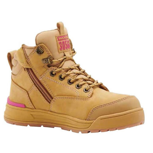 Hard Yakka 3056 PR 130MM Side Zip Womens Wheat Safety Boots