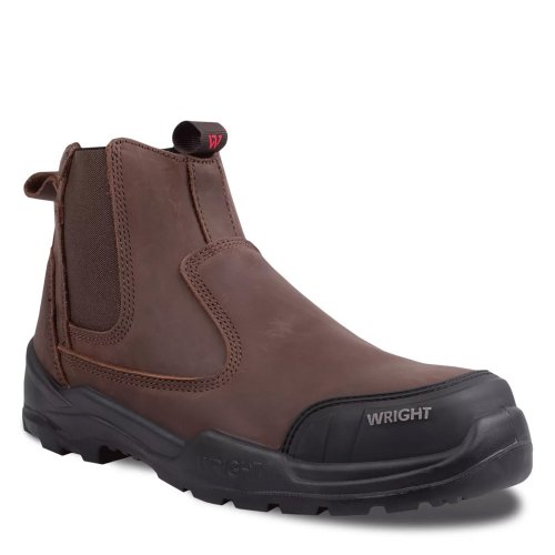 Wright Onyx S3S Brown Leather ESD Safety Dealer Boots Metal Free