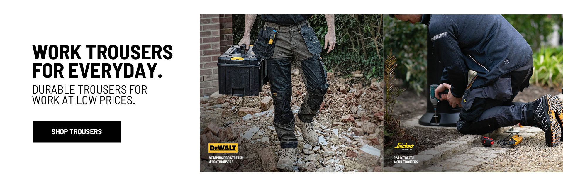 Work trousers starting from £18.84!