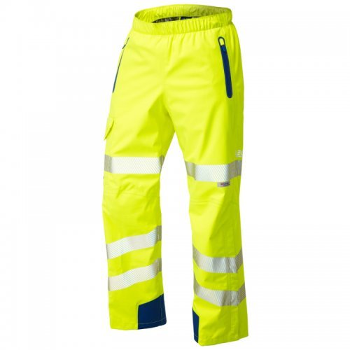 Leo Workwear Lundy Yellow Hi-Vis Waterproof Overtrouser