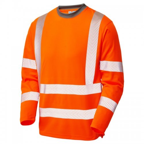 Leo Workwear Capstone Hi Vis Sleeved Orange T-Shirt