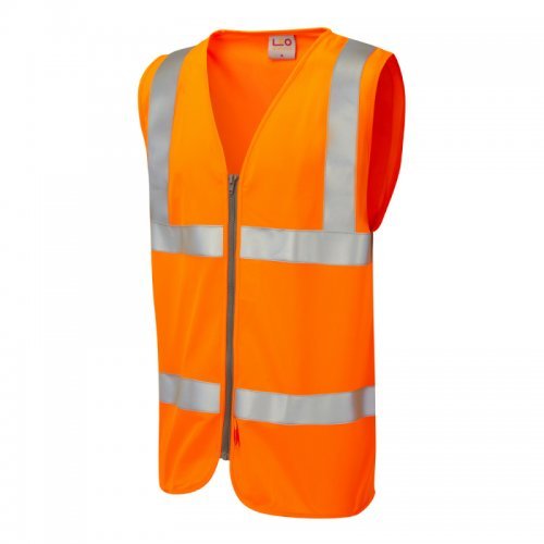 Leo Workwear Meeth Orange Hi-Vis Waistcoat