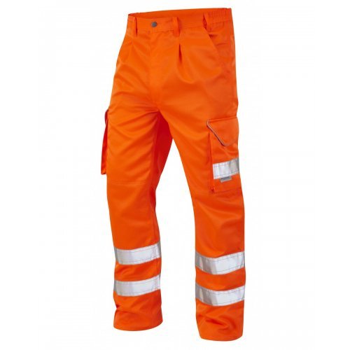 Leo Workwear Bideford Class 1 GO/RT Orange Hi Vis Work Trousers