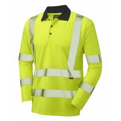 Leo Workwear Swimbridge Class 3 Yellow Poly/Cotton Sleeved Polo Shirt