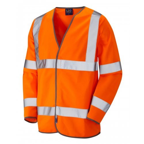 Leo Workwear Shirwell Class 3 Orange Hi Vis Sleeved Waistcoat