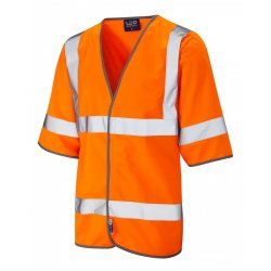 Leo Workwear Gorwell Class 3 Orange Hi Vis Half Sleeved Waistcoat