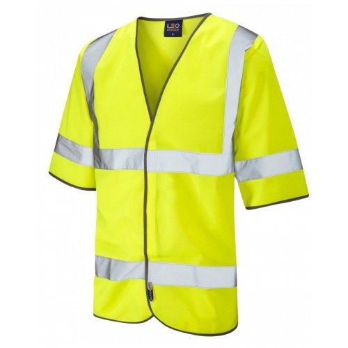 Leo Workwear Gorwell Class 3 Yellow Hi Vis Half Sleeved Waistcoat