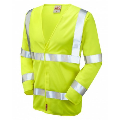 Leo Workwear Parkham Class 3 LFS Yellow Hi Vis Sleeved Waistcoat