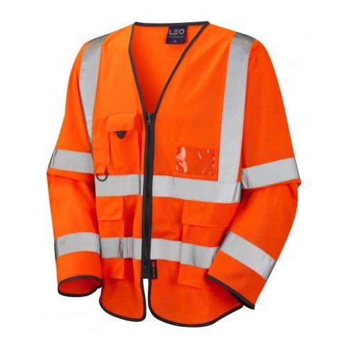 Leo Workwear Wrafton Class 3 Orange Superior Sleeved Waistcoat
