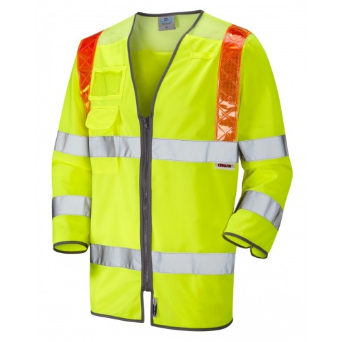 Leo Workwear Taddiport Class 3 Yellow 3/4 Sleeve Waistcoat