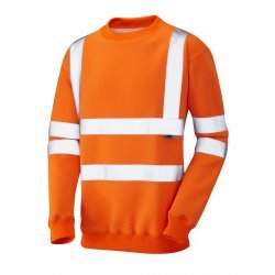 Leo Workwear Winkleigh Class 3 Orange Hi Vis Sweatshirt